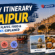 Beautiful lake views in Udaipur featuring City Palace, boats on Lake Pichola, local Rajasthani food, and sunset spots during a 2-day itinerary.